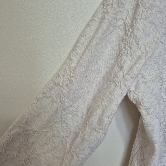 Style & Co Cream Textured Lace Trim Long Sleeve Boho Tunic – Size L - Picture 3 of 6